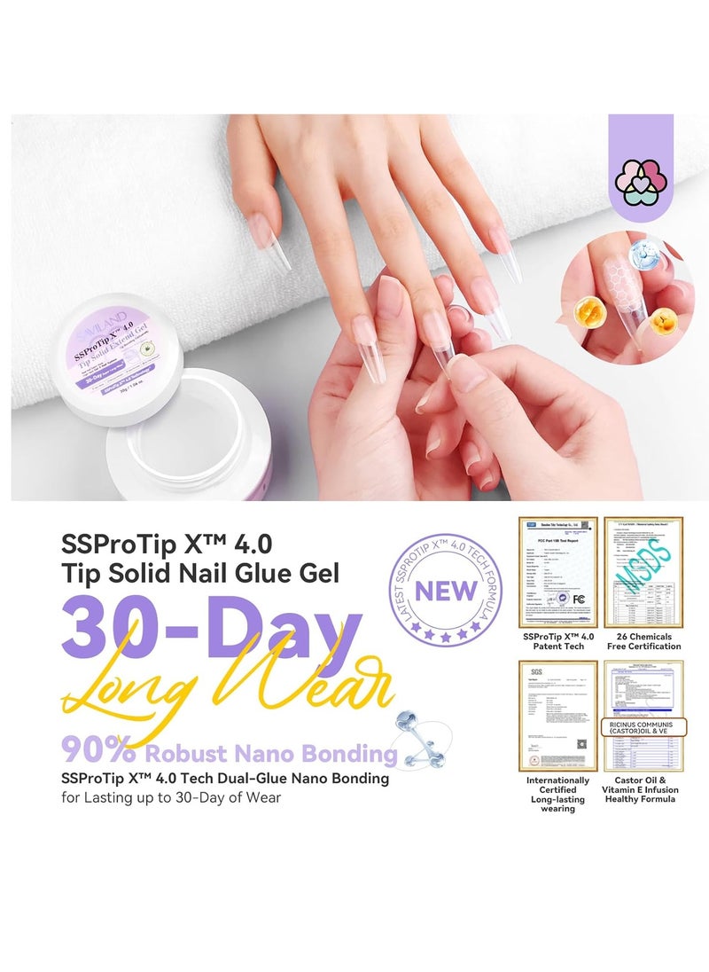 Saviland - SAVILAND 30g Solid Nail Glue Gel: 30-Day Long Wear 2025 Gel Nail Glue Solid Gel Strong Adhesive for False Tips 3D Sculpture U V Nail Enthusiasts Home DIY - Image 1