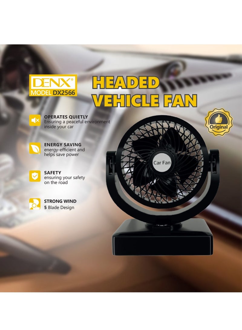 Denx Headed Vehicle Fan USB Powered and Strong Wind - Image 2