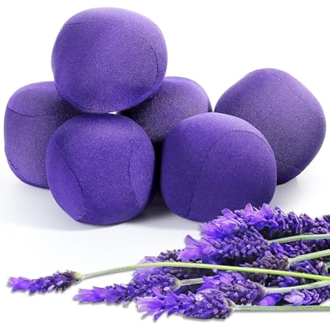 Bornerwhite 6 Pack Lavender Scented Stress Balls Fidget Toys for Adults Anxiety Stress Relief Hand Workout Purple Squeeze Ball Lavender Fragrance Ideal for Home & Office - Image 1