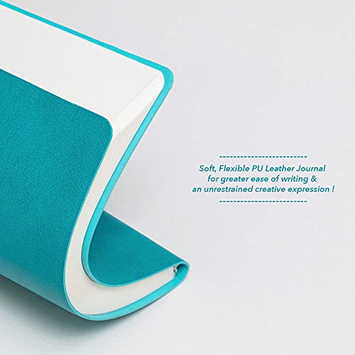 REGAL Exclusive A-5 PU Leather Notebook Diary Journal, Modern and Trendy Flexible Cover design with unique Elastic Band Closure,192 pages, 80 gsm (Turquoise) - Image 3