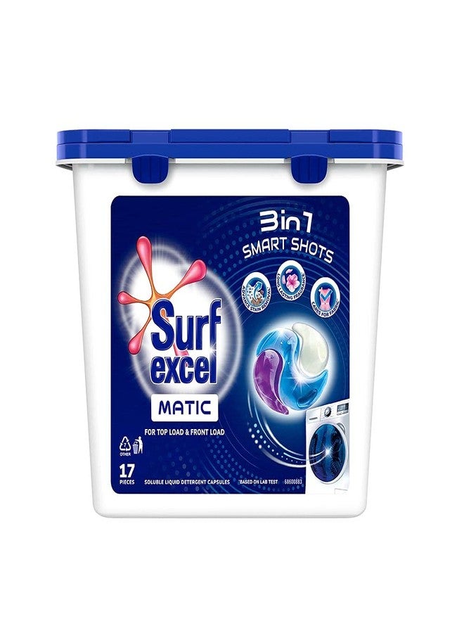 سيرف إيكسل مسحوق غسيل Surf Excel Matic للغسالات ذات التحميل الأمامي 4 كجم - للغسالات ذات التحميل الأمامي، بالإضافة إلى سائل غسيل Surf Excel 3 في 1 Smart Shots للغسالات ذات التحميل الأمامي والعلوي (مجموعة كومبو) - Image 5
