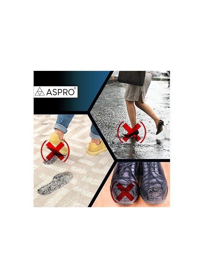 ASPRO 1 Pack (100 pieces) Disposable Shoe Covers - Plastic Waterproof Overshoes - Foot Covering - Waterproof and Dust Proof Indoor Shoe Protectors (100 pieces) - Image 4
