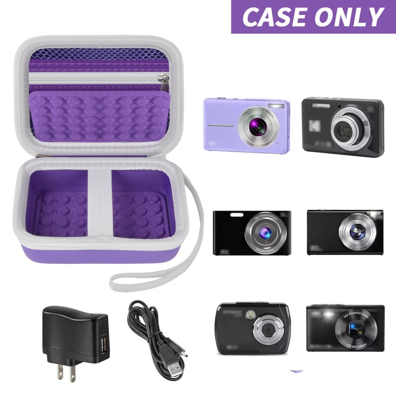Boobowl Digital Camera Case Compatible with Yifecial/for EROOLU/for VAHOIALD/for Kaisoon/for Kodak Pixpro/for Canon PowerShot ELPH 180 190/ for Sony DSCW800 DSCW830 Digital Cameras for Travel (Purple) - Image 2