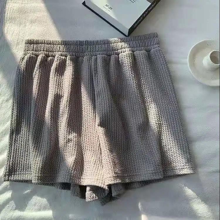 Comfortable Jacquard Chao Womens Loose-fit Casual Suit Two-piece Set Shorts Vest Summer 2024 New Style Casual Dress Set Gray Pants [Single Piece]] 