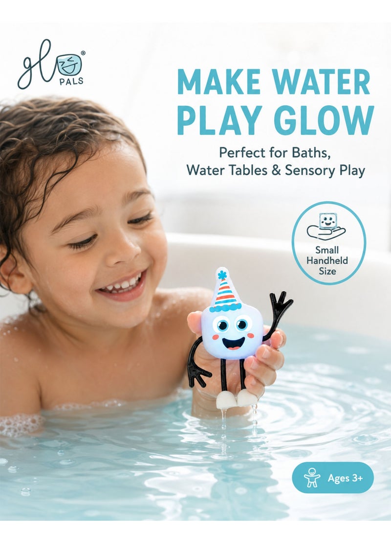 Glo Pals Party Pal Limited Edition Water-Activated Light-Up Sensory Toy with 2 Light-Up Cubes, 9-Color Cycle, Bendable Arms, Ages 3+, White - Image 4