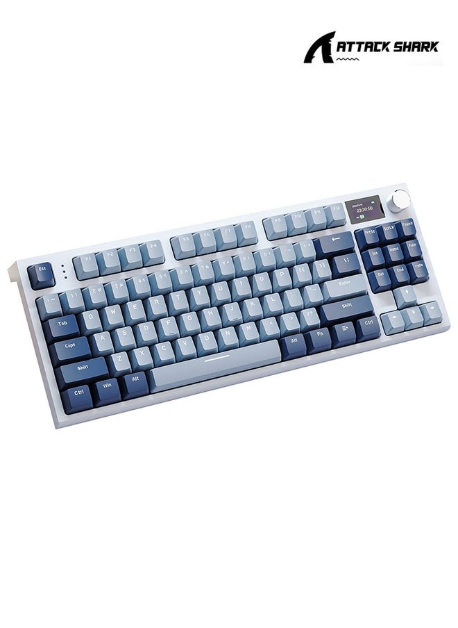 Attack Shark K86 75% Wireless Mechanical Keyboard,Triple Mode Bluetooth5.0/2.4G/USB-C,87 Keys Hot Swappable RGB Backlit Gaming Keyboard with Knob & 1.2" TFT Screen Display for WIN/MAC  - Image 1