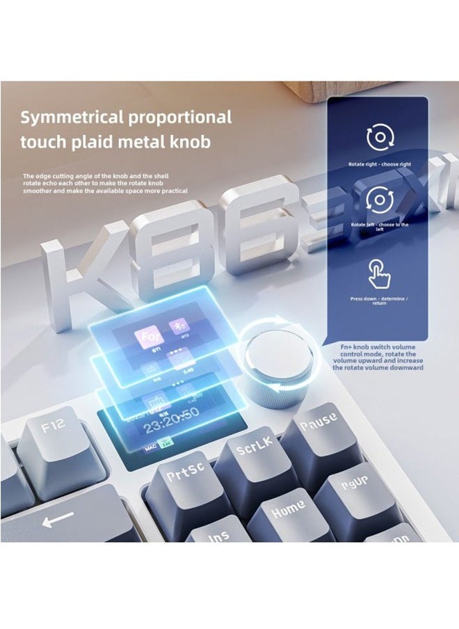 Attack Shark K86 75% Wireless Mechanical Keyboard,Triple Mode Bluetooth5.0/2.4G/USB-C,87 Keys Hot Swappable RGB Backlit Gaming Keyboard with Knob & 1.2" TFT Screen Display for WIN/MAC  - Image 3