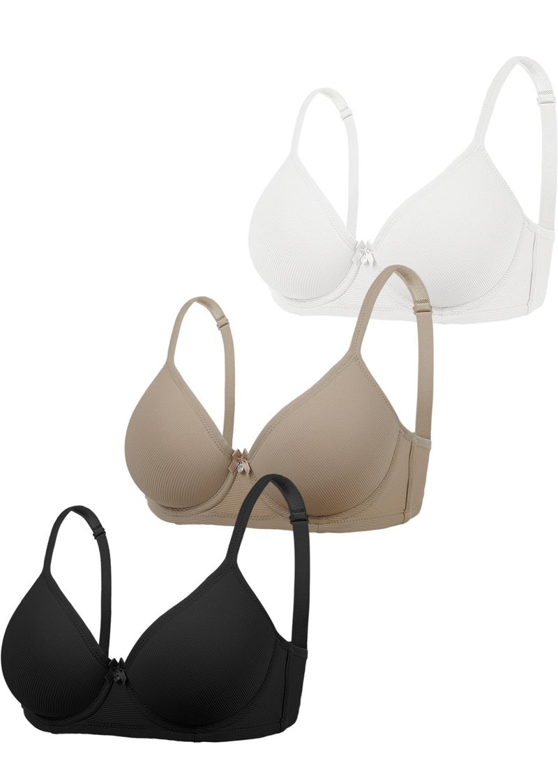Generic 3Pcs Women Bra Underwire Support Ideal for Everyday Wear Soft Durable  - Image 1