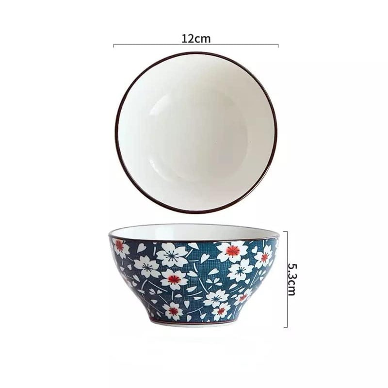 DIVOX 4Pcs Ceramic Serving Bowls Chinese Rice Bowl with Gift Box Japanese Pottery Bowls Porcelain Serving Bowls for Rice Soup Fruits Salad Dessert Snack - Image 2