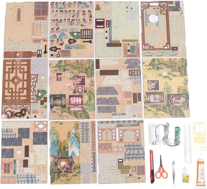 DIY Miniature Book Nook Kit 3D Wooden Puzzle With LED Lights For Bookshelf Decoration - Image 3