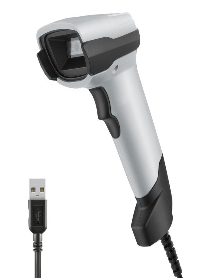 JRHC Barcode Scanner, 1D CCD USB Handheld Barcode Reader Scanner Wired Connection Bar Code Scanners for Store Pharmacy Supermarket Warehouse Library POS Supports Scan Screen - Image 1