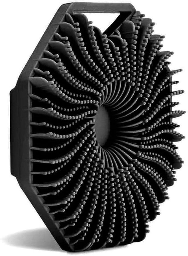SGABANI Silicone Body Scrubber | Silicon bathing brush Silicone Body Brush | Dry Brush Body Exfoliating Brush Gentle Exfoliating for Women,Men and Babies with Sensitive Skin(BLACK) - Image 1