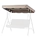 Flexzion Swing Canopy Cover Beige 77 x 43  Deluxe Polyester Top Replacement UV Block Sun Shade Waterproof Decor for Outdoor Garden Patio Yard Park Porch Seat Furniture - Image 2
