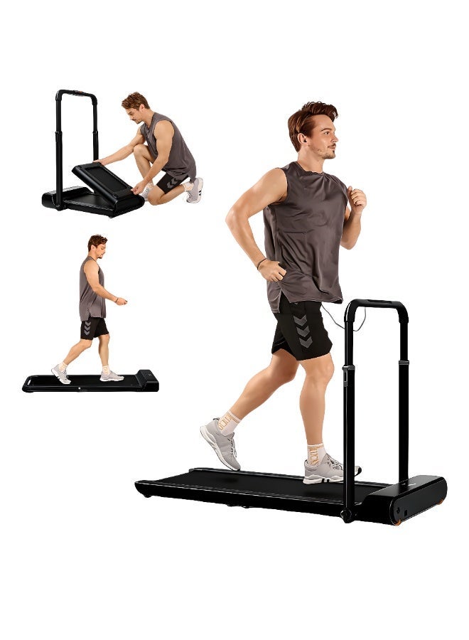 Favarey 2-in-1 Foldable Treadmill for Home, Under Desk Walking Pad with Handrail & Remote Control, 3HP Motor & 150kg Load Compact Small Treadmills, Includes Tablet Holder - Foldable Treadmill Pad for Small Space - Image 1