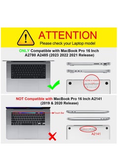 Generic Hard Shell Case Protective Snap On Cover Compatible with MacBook Pro 16 inch Case 2023-2021 Model A2780 A2485 M2 M1 Pro/Max Clip Full Protection Plastic Hard Shell Case (Crystal Black)  - Image 2