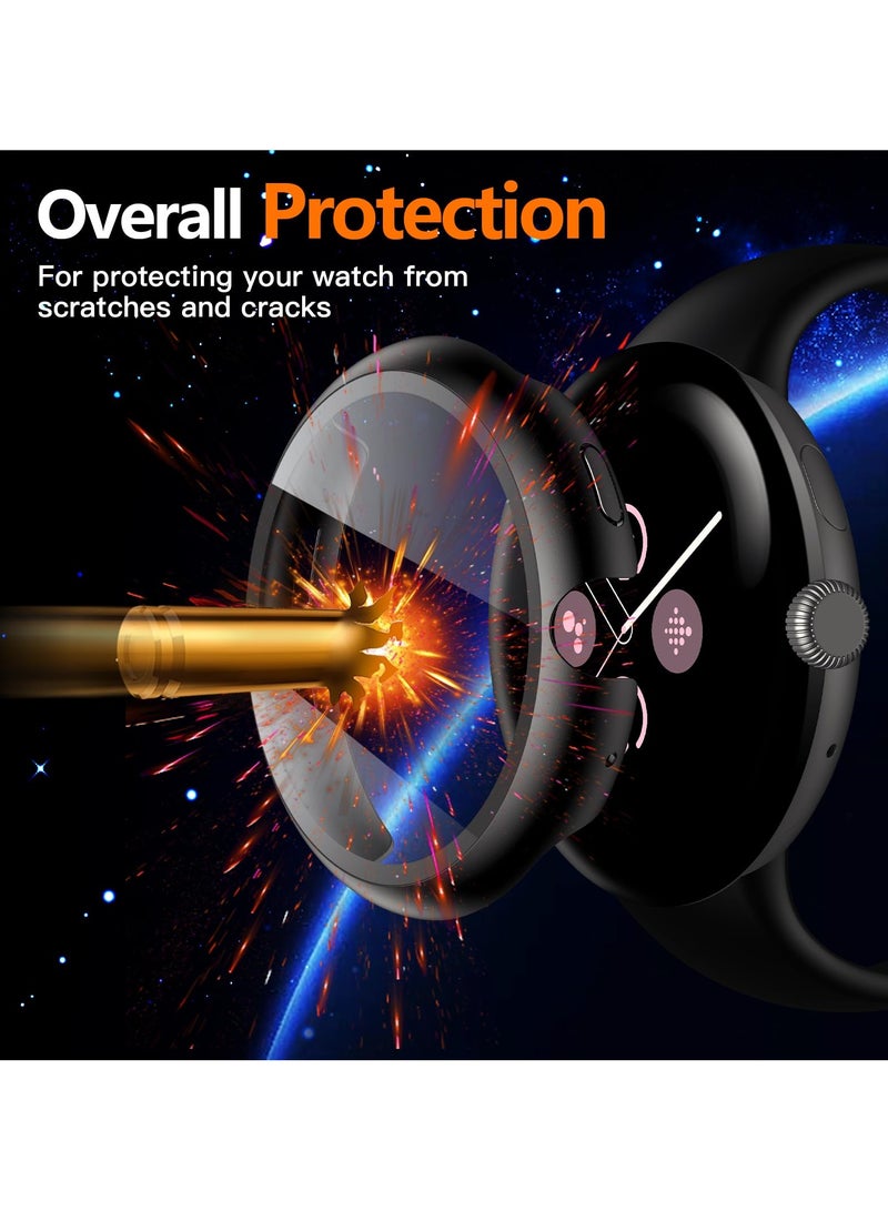 Case Hard PC Slim Face Cover for Google Pixel Watch 3 (2024) 45mm High Sensitive Screen Protector Shockproof for Google Pixel Watch (Black) - Image 4