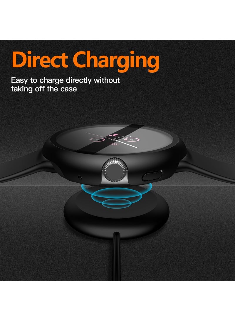 Case Hard PC Slim Face Cover for Google Pixel Watch 3 (2024) 45mm High Sensitive Screen Protector Shockproof for Google Pixel Watch (Black) - Image 5