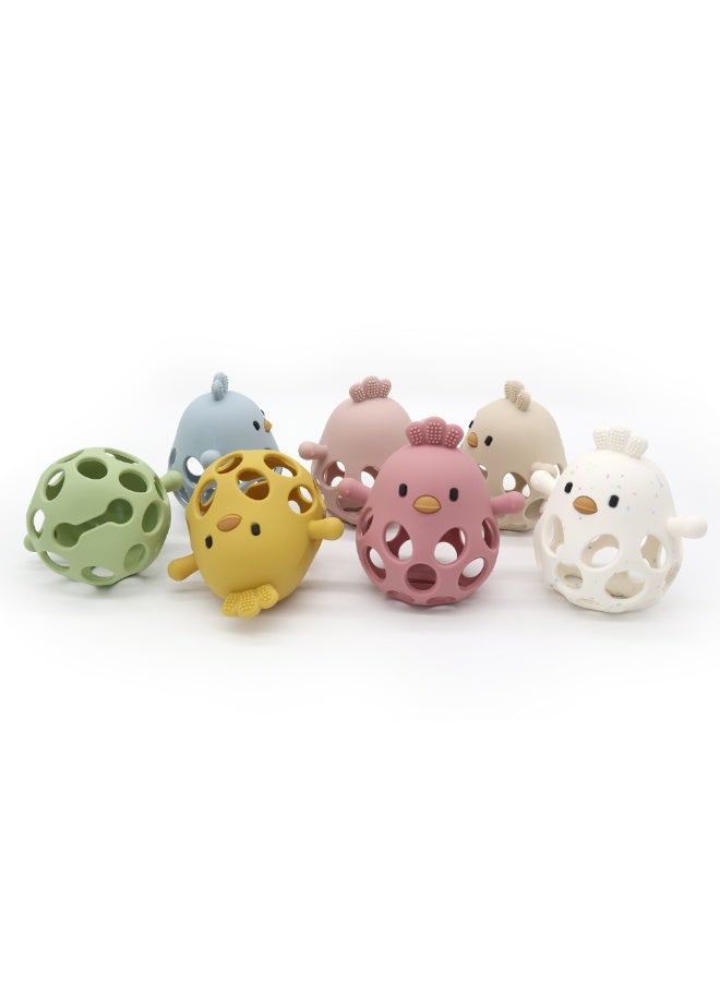 Mini Treasures BPA Free Silicone Baby Chicken Teething Toys| Baby Hand Teether Mitten for Sucking Needs| Baby Chew Toys Hand Pacifier for Soothing Teething Pain Relief - Gold - Image 5