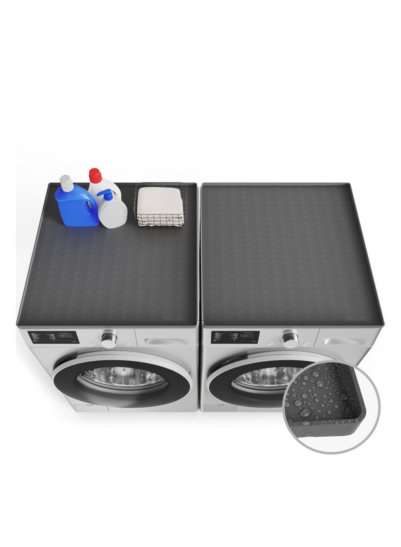 SYOSI أغطية غسالات ومجففات للجزء العلوي، 25.6''x 23.6'' حصيرة واقية من السيليكون للمجفف غير قابلة للانزلاق مقاومة للماء غطاء آلة الغسيل واقي للتحميل العلوي لمغسلة المطبخ - Image 1