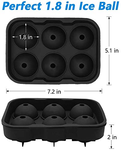 Luvina Ice Cube Trays Silicone Ice Ball Maker with Lid Ice Cube Molds for Whiskey, Reusable and BPA Free Ice Cube Trays Silicone Round Black (1) - Image 5