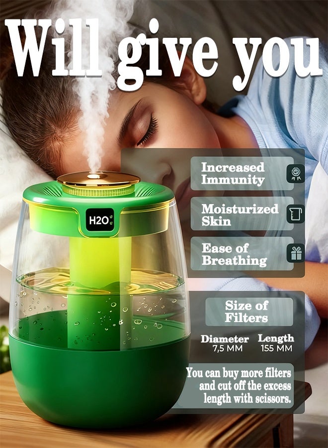 Humidifiers for Bedroom Home,2L Top Fill Cool Mist Air Humidifiers for Baby Nursery & Plants, 3-IN-1 Quiet Oil Diffuser & Night Light for Large Room, Auto Shut-off, BPA-Free, 30H - Image 5