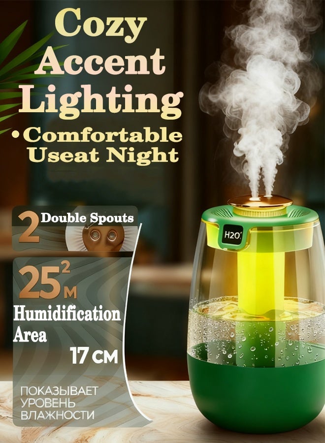 Humidifiers for Bedroom Home,2L Top Fill Cool Mist Air Humidifiers for Baby Nursery & Plants, 3-IN-1 Quiet Oil Diffuser & Night Light for Large Room, Auto Shut-off, BPA-Free, 30H - Image 2