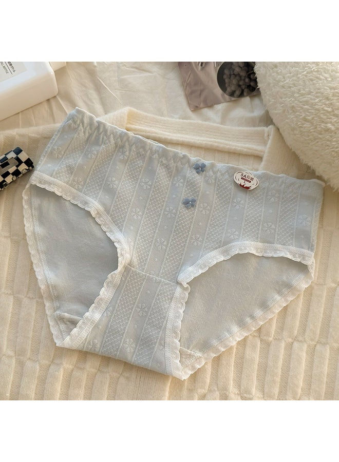 Double Four-leaf Clover Student Girl Underwear, Class A, 100% Pure Cotton, Antibacterial, Breathable, Comfortable, Mid-waist Women's Briefs