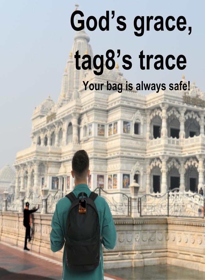 tag8 Ram Mandir Ayodhya Model Luggage Tag for Suitcase, Travel Bags Tags, Suitcase Bag Tag, School & Office Bags with Airport Tracer Code | Stop Losing, Start Tagging - Pack 2 - Image 2