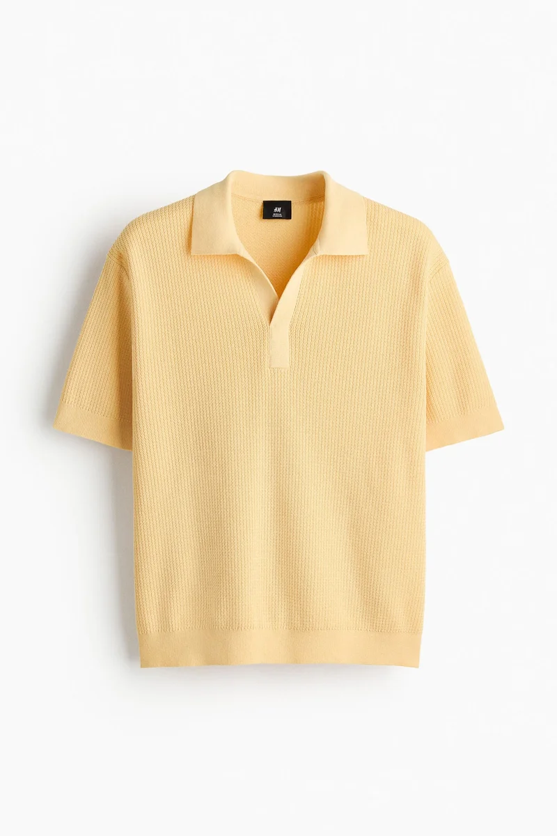 H&M  Regular Fit Cable-knit polo shirt for Men | Best Price UAE