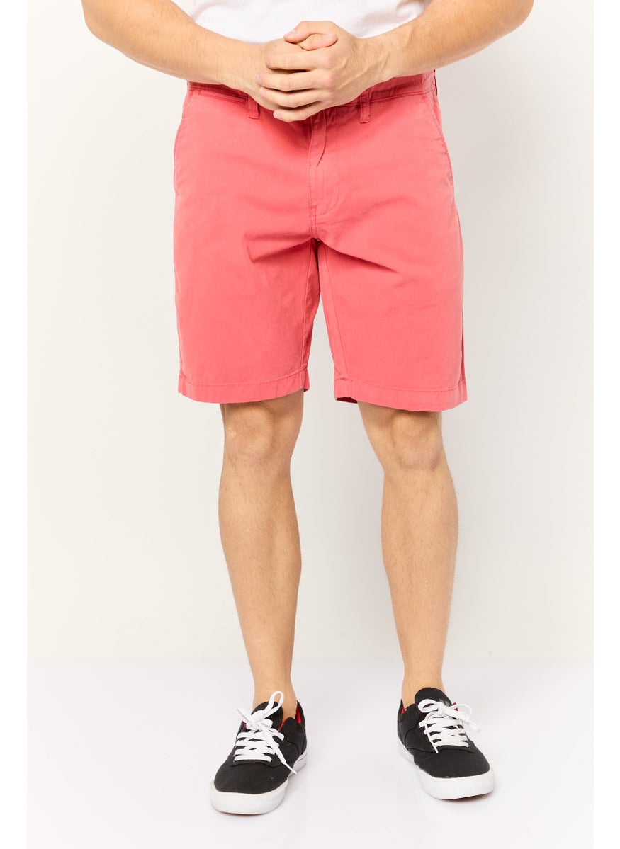 NAUTICA Men Slim Fit Solid Chino Shorts, Red  - Image 1