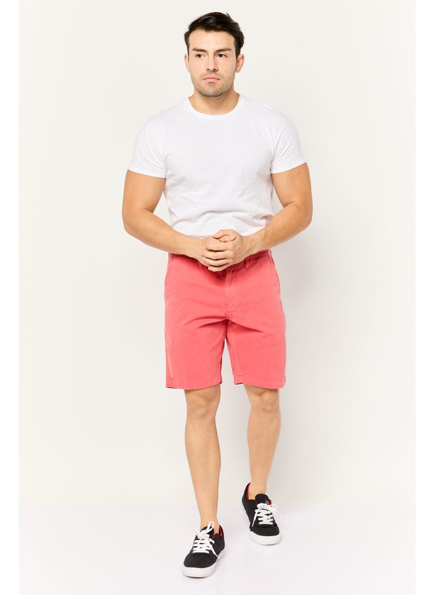 NAUTICA Men Slim Fit Solid Chino Shorts, Red  - Image 4