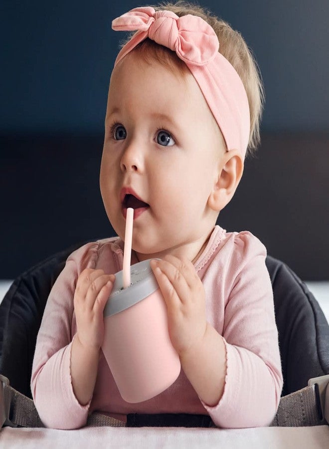 haakaa Jolly Hippo Baby Straw Cup, Food Grade Silicone Baby Training Sippy Cups for Infant 6+ months, BPA Free First Open Cup & Snack Container for Toddlers, 5oz (Blush) - Image 2