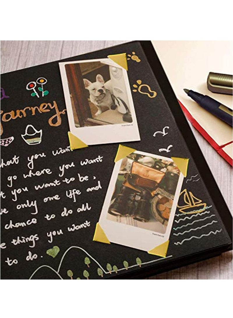 Captaintech Photo Album Scrapbook, DIY with Photo Opening 60 Pages Wedding Guest Anniversary Baby Shower Travel Memory (Black, Corners Included) 8x8 inch - Image 2