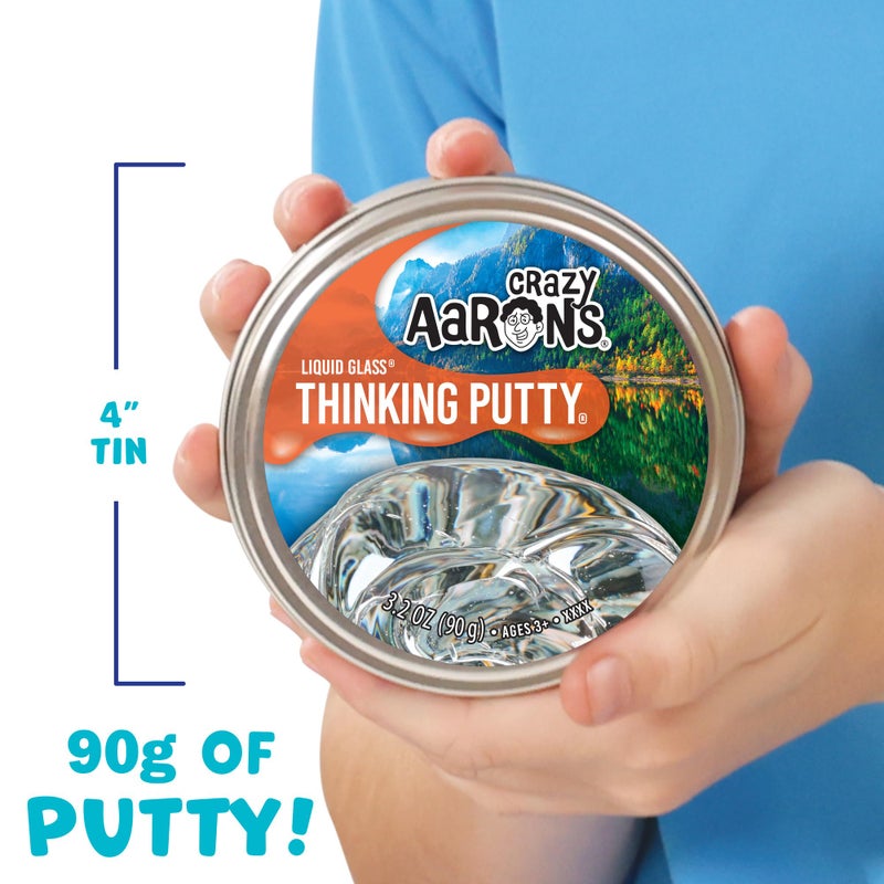 Crazy Aaron's Thinking Putty - Liquid Glass - See-Through Putty for Kids and Adults in a 4" Tin - Creative and Endless Fun, Stress Relief Therapy Toys, Never Dries Out - Made in USA - Image 5