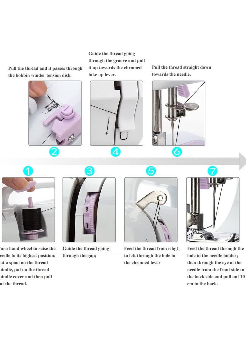 Multifunction Mini Sewing Machine YASM-505A Small Electric Sewing Machines with 2 Speed 12 Built-in Stitch Patterns Sewing Machine For Beginners