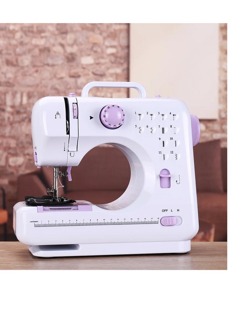 Multifunction Mini Sewing Machine YASM-505A Small Electric Sewing Machines with 2 Speed 12 Built-in Stitch Patterns Sewing Machine For Beginners