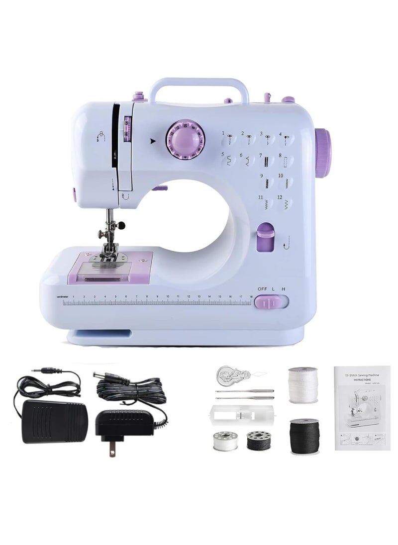 Multifunction Mini Sewing Machine YASM-505A Small Electric Sewing Machines with 2 Speed 12 Built-in Stitch Patterns Sewing Machine For Beginners