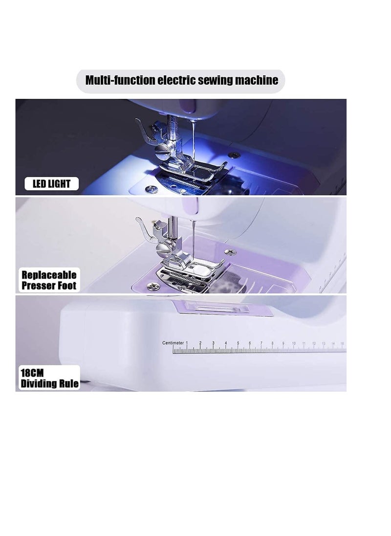Multifunction Mini Sewing Machine YASM-505A Small Electric Sewing Machines with 2 Speed 12 Built-in Stitch Patterns Sewing Machine For Beginners
