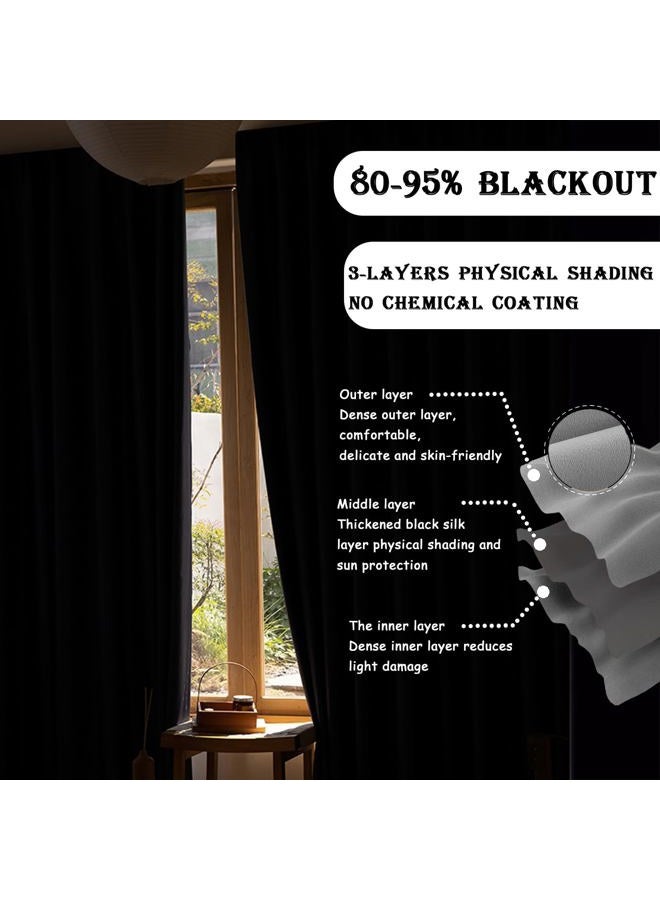 RoomDarkning Room Divider Curtains with Ceiling Track, 95% Blackout Heavy Track Ceiling Curtains Noise Reduction Privacy Curtain Track System Kits, 8.3 ft Wide x 7 ft Tall, Black, 1 Panel - Image 4