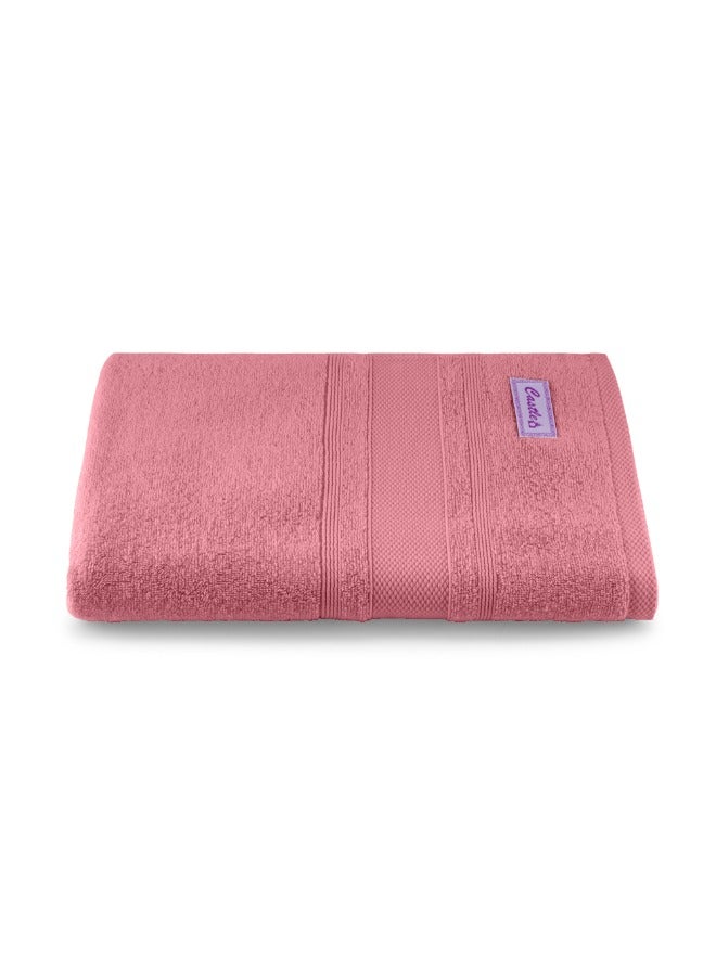 BYFT Home Castle (Pink) Premium Cotton Bath Sheet (90 X 180 Cm-Set Of 1) Highly Absorbent, High Quality Bath Linen With Diamond Dobby 550 Gsm - Image 2