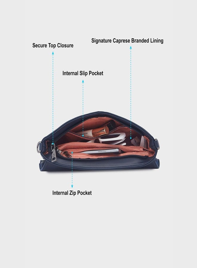 Caprese Ava Clutch, Large | Versatile Clutch for Women with Adjustable & Detachable Straps & Secure Zip Closure | Stylish Shoulder Bag | Perfect for Parties, Weddings & Special Occasions (Navy) - Image 4