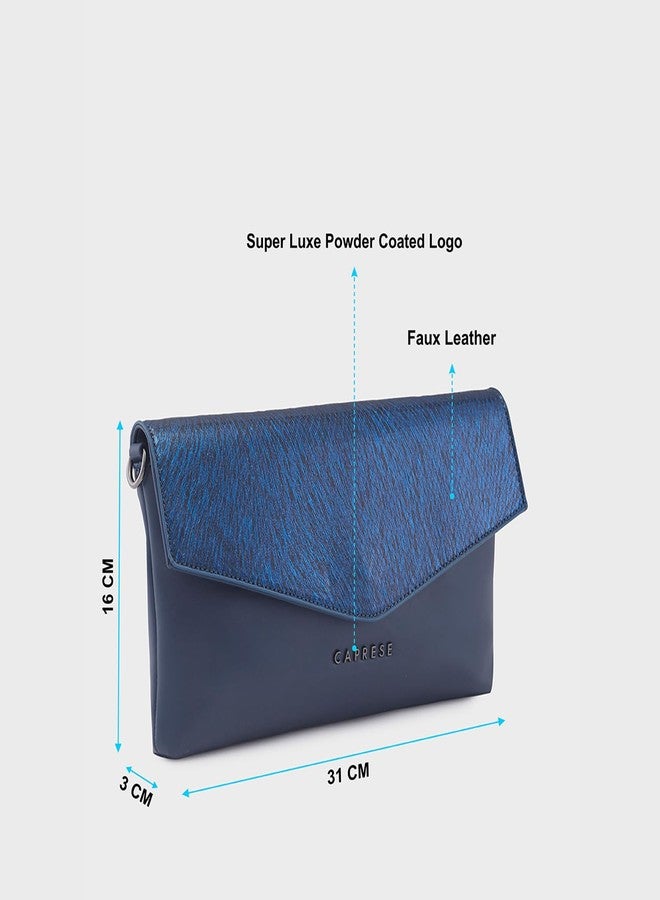 Caprese Ava Clutch, Large | Versatile Clutch for Women with Adjustable & Detachable Straps & Secure Zip Closure | Stylish Shoulder Bag | Perfect for Parties, Weddings & Special Occasions (Navy) - Image 3