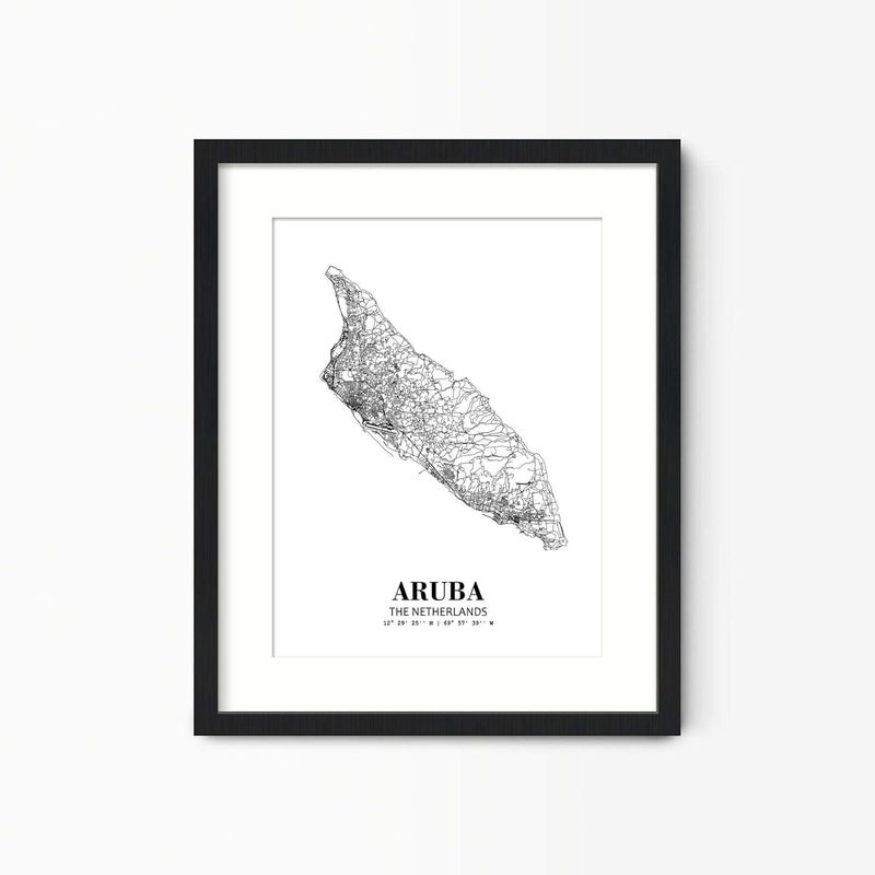 Eleville 24X36 Unframed Aruba The Netherlands City View Abstract Road Modern Map Art Print Poster Wall Office Home Decor Minimalist Line Art Hometown Housewarming wgn243 - Image 4