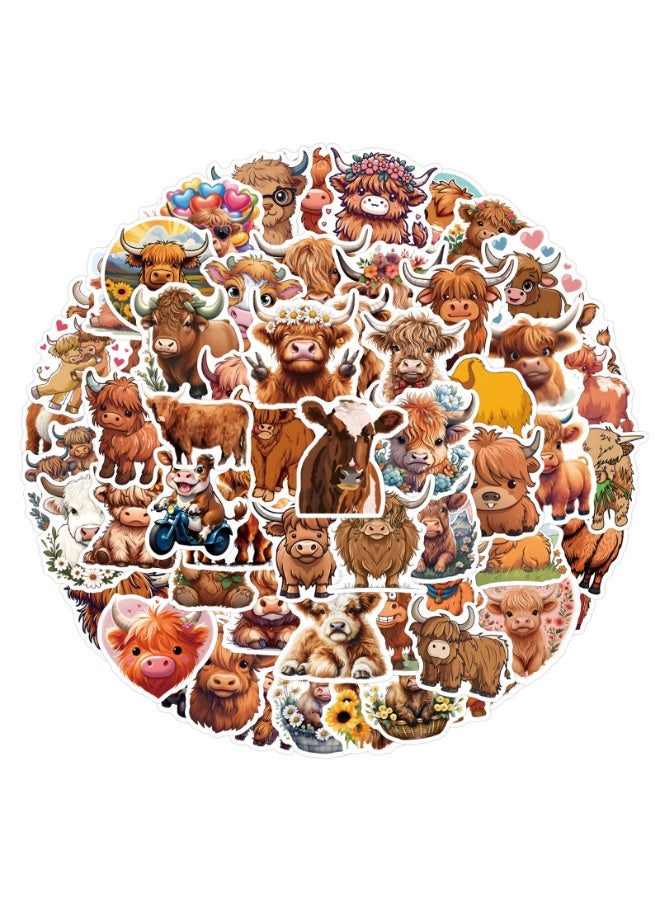 NIBEMINENT 110 Pcs Cartoon COW Deco Kit Waterproof Stickers, High Definition Printing Bright Colors, Suitable for Laptop Skateboard Luggage Water Bottle Guitar DIY - Image 1