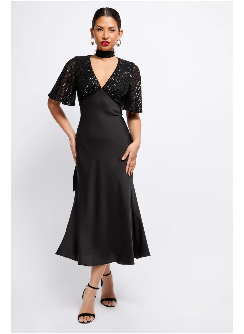 Little Mistress Embellished Midaxi Dress