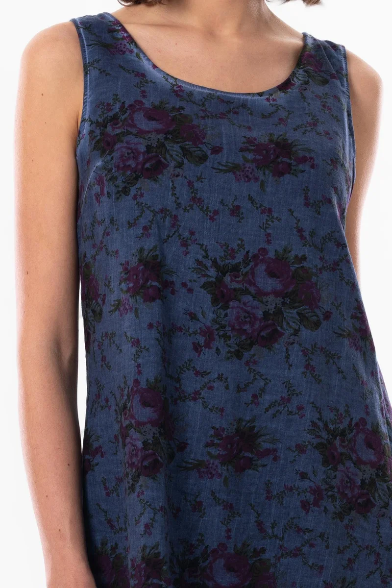 اليش شيل بيزي Sleeveless Sile Cloth Belkis Short Summer Dress Indigo indg