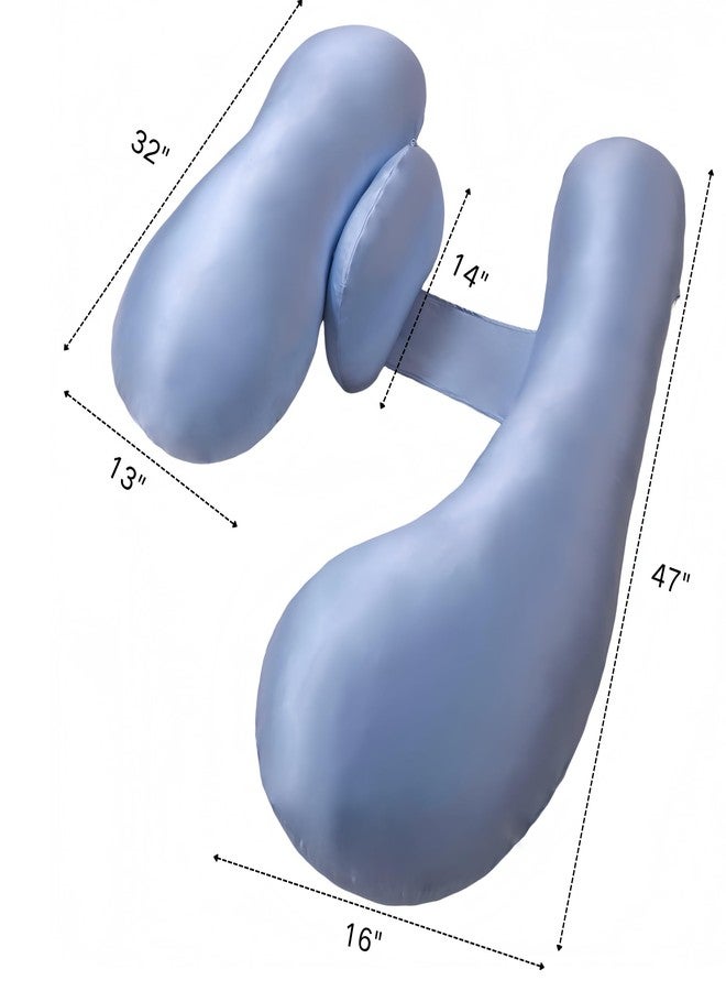 NOONTIDE Pregnancy Pillows for Side Sleeping - Adjustable Belly & Back Support Pillow,H Shaped Full Body Maternity Pillow with Cooling Removable Cover, for Pregnant Women and Adults(Blue) - Image 4