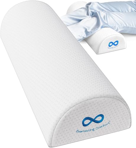 وسادة الركبة المريحة الدائمة للنوم على الظهر وسادة نصف قمر من رغوة الذاكرة النقية للراحة تحت الركبة وسادة الساقين لتخفيف آلام الظهر