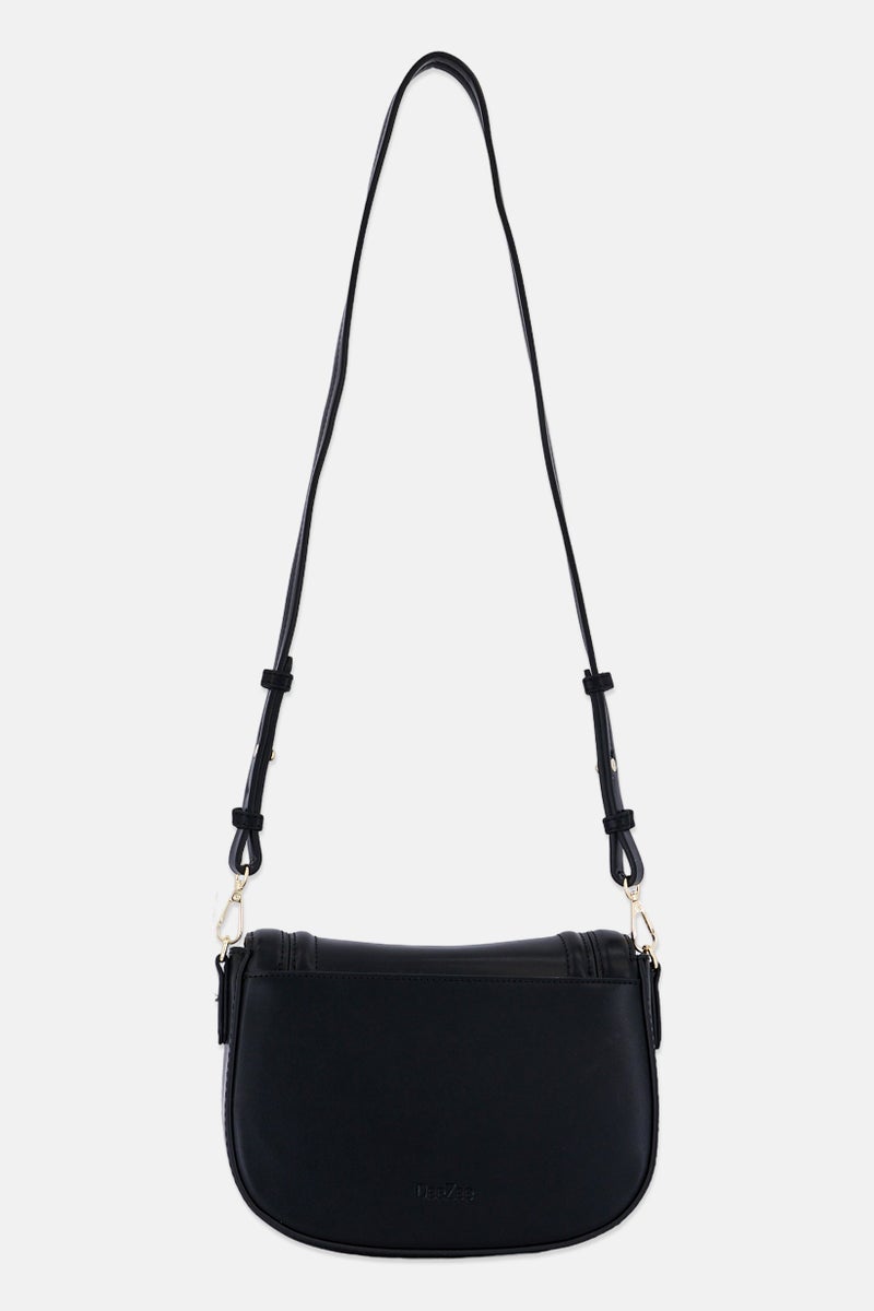 Deezee Women Brand Logo Cross Body Bag, Black - Image 3