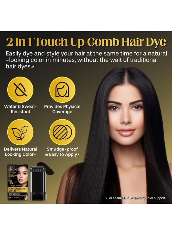 IKZEE Hair Color Stick Black, Grey Root Cover Up Instant Hair Root Touch-Up Stick, Temporary Hair Dye For Natural Gray Coverage, Long-Lasting Moisturizing Formula With Plant Extracts 20g - Image 5